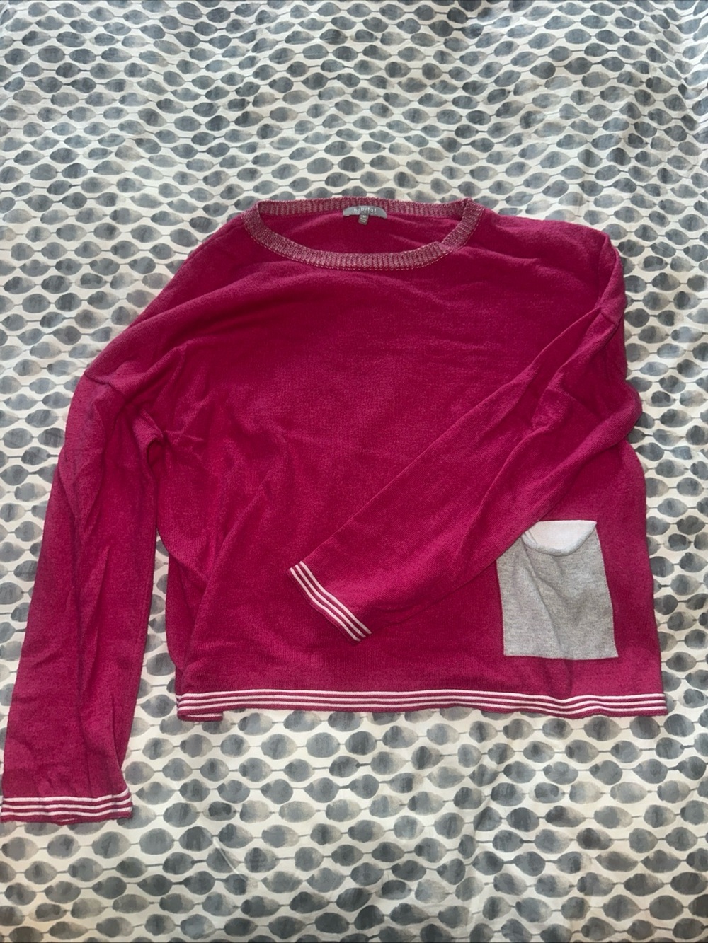 Habitat Raspberry Crewneck Sweater with Heathered Trim